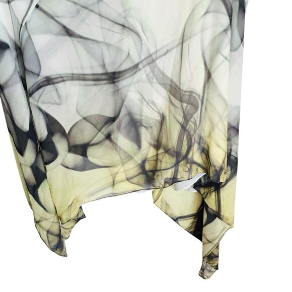 Milly Silk Dress Womens 0 Chiffon Smoke Print Delaney Vee Fairy Goth Glam Sultry - Picture 8 of 16